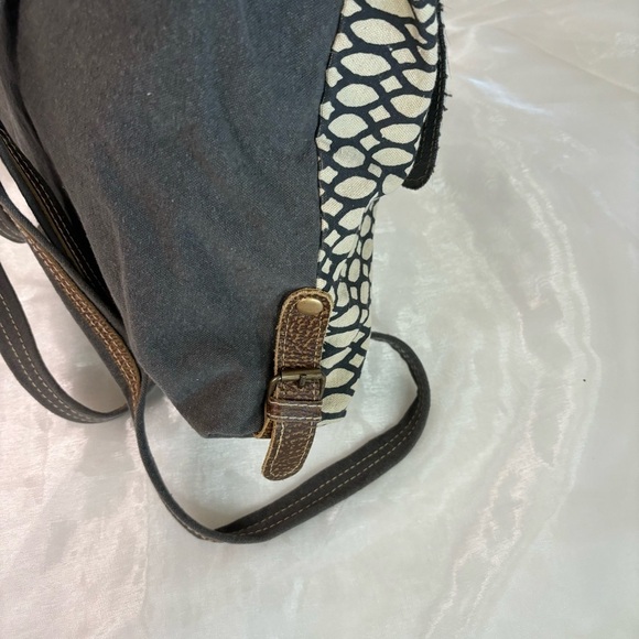 Myra Bag Honey Bee Cowhide & Upcycled Canvas Backpack S-1162 main image 6